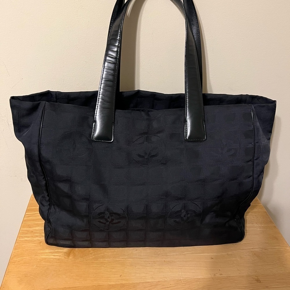 Chanel Black New Travel Line Nylon Tote